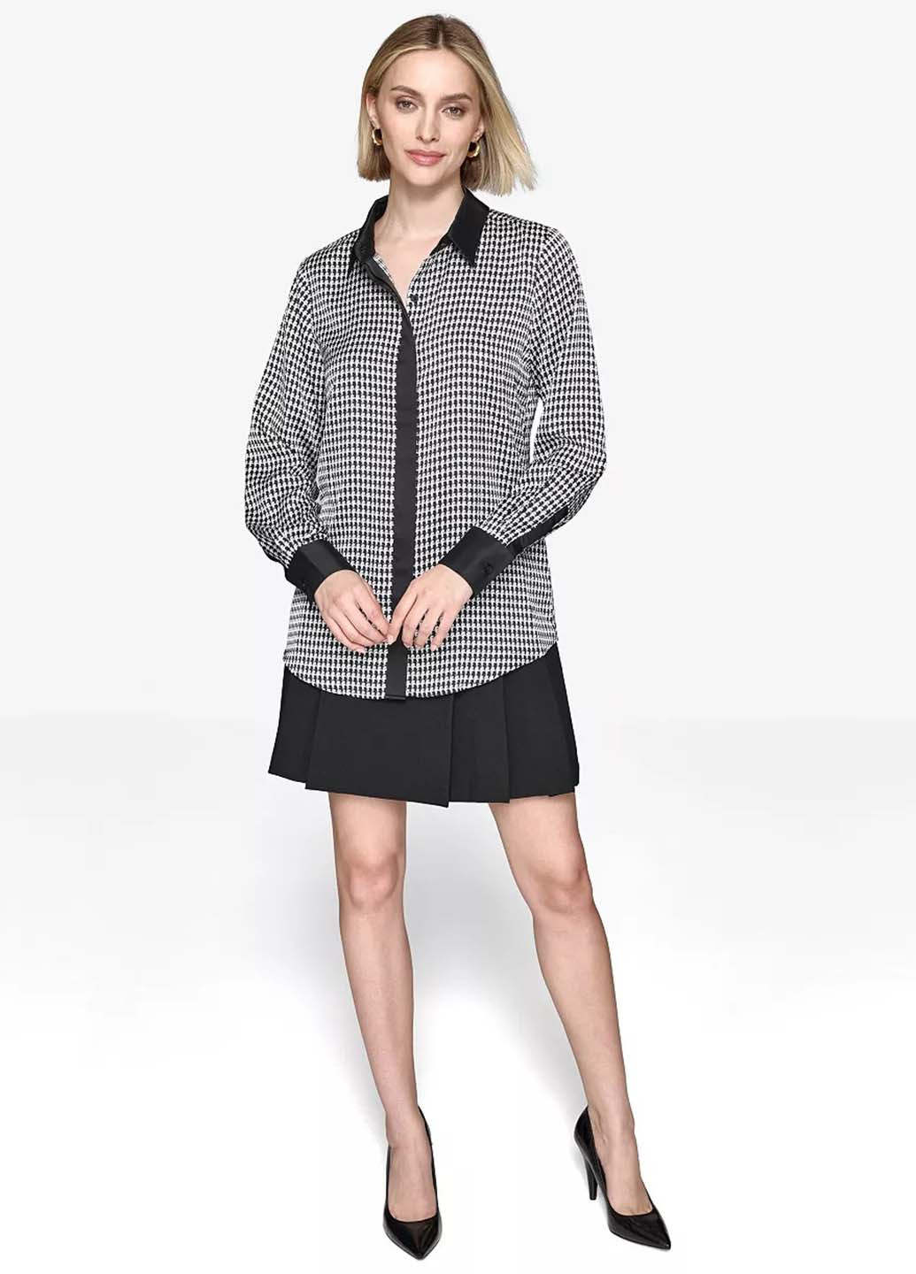 Черно-белая кэжуал рубашка с логотипом Karl Lagerfeld