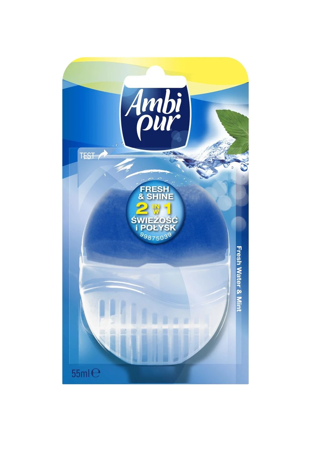 Блок в унитаз Fresh water&Mint 55мл(голубой) Ambipur (201792963)