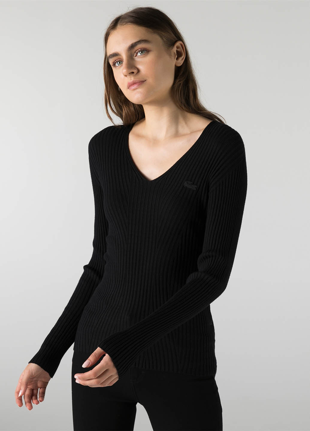 Чорний демісезонний пуловер пуловер Lacoste