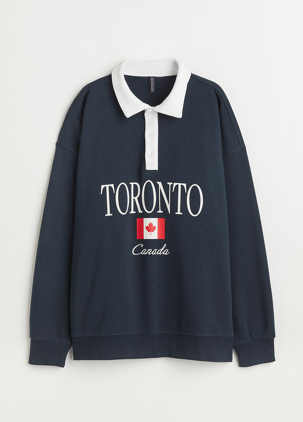 Темно-синий свитшот H&M надпись без декора (366276823)