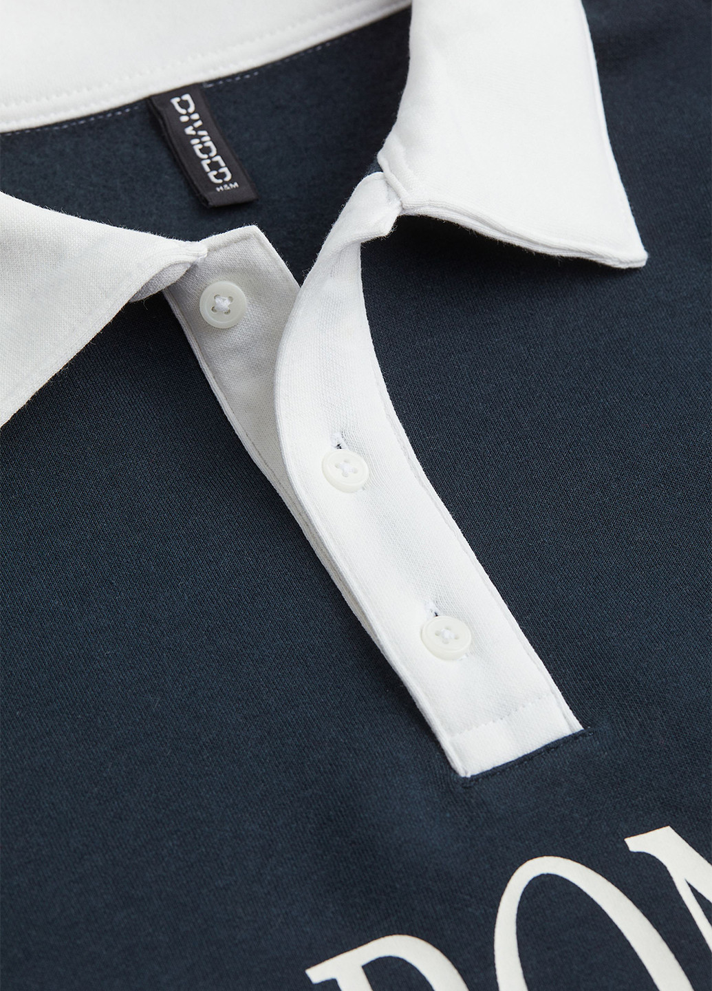 Темно-синий свитшот H&M надпись без декора (366276823)