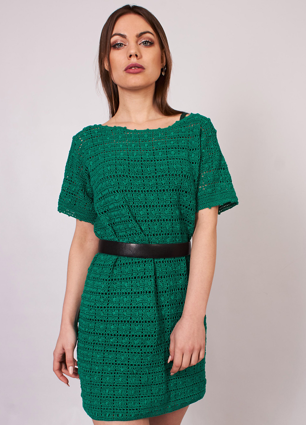 Зеленое кэжуал платье Keslove однотонное