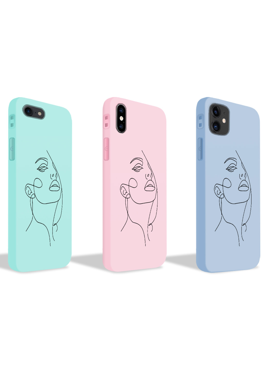 Чехол силиконовый Apple Iphone Xs Контурный минимализм (Contour minimalism) (8938-1359) MobiPrint (219774654)