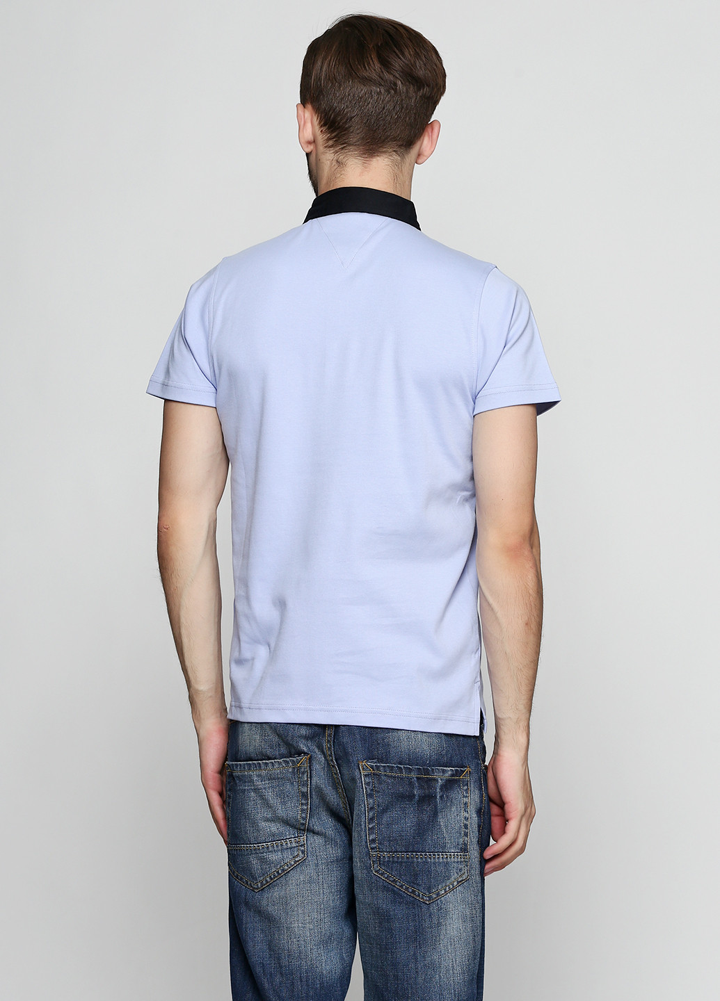 Сиреневая футболка-поло для мужчин Tommy Hilfiger однотонная