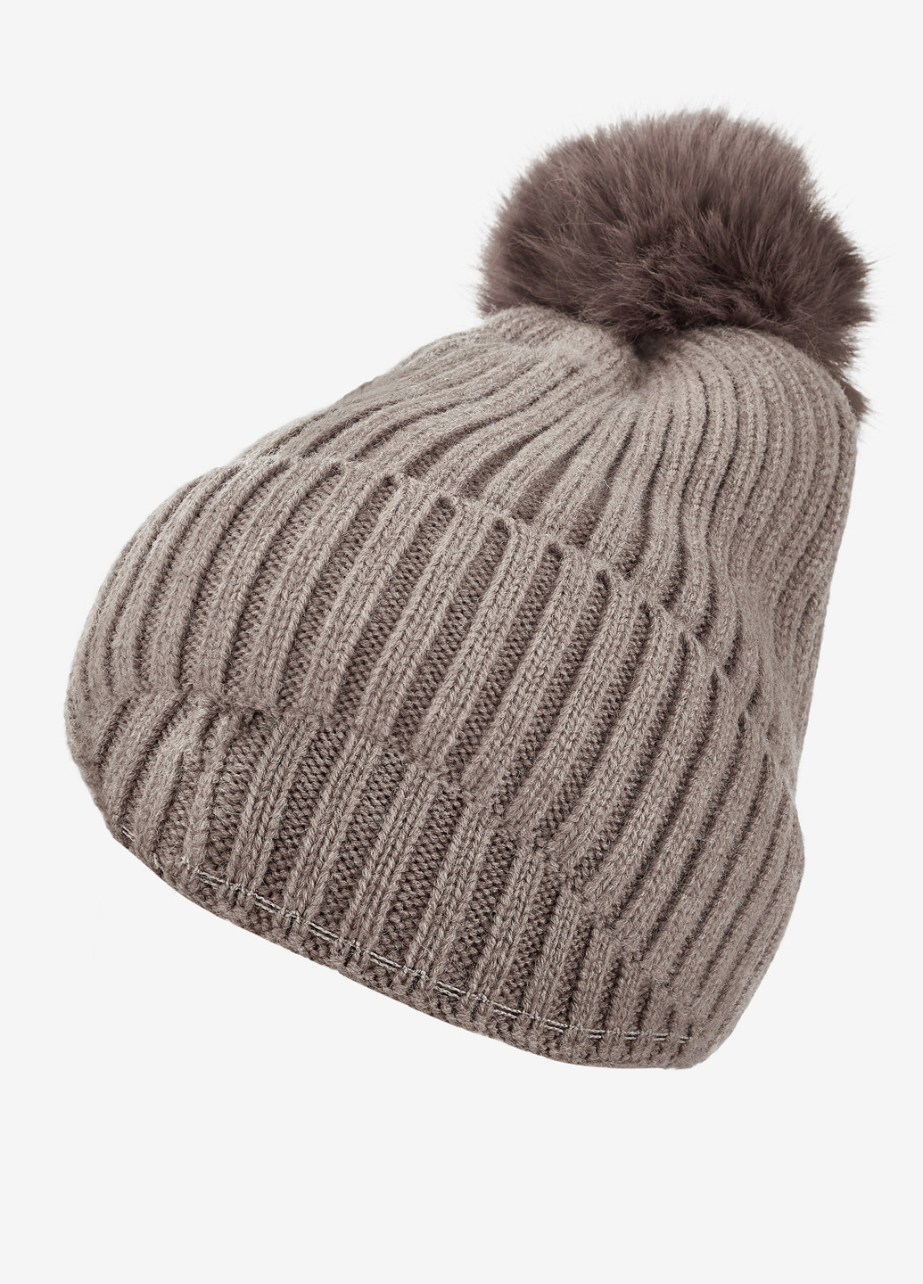 Шапка женская зимняя вязаная бини с помпоном Regina Notte (254804028)