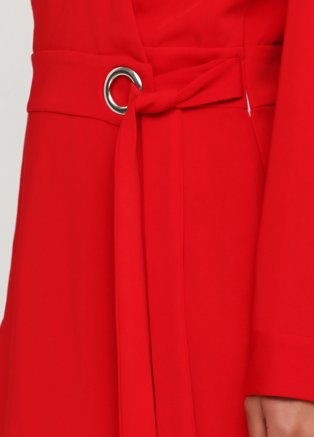 Красное деловое платье а-силуэт Once однотонное