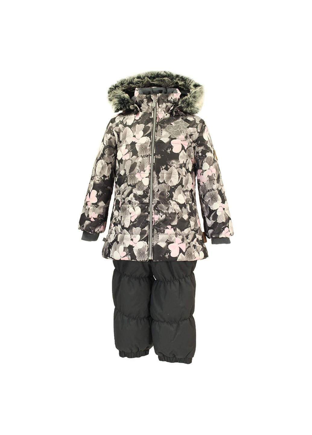 Сірий зимній комплект зимовий (куртка + напівкомбінезон) novalla Huppa