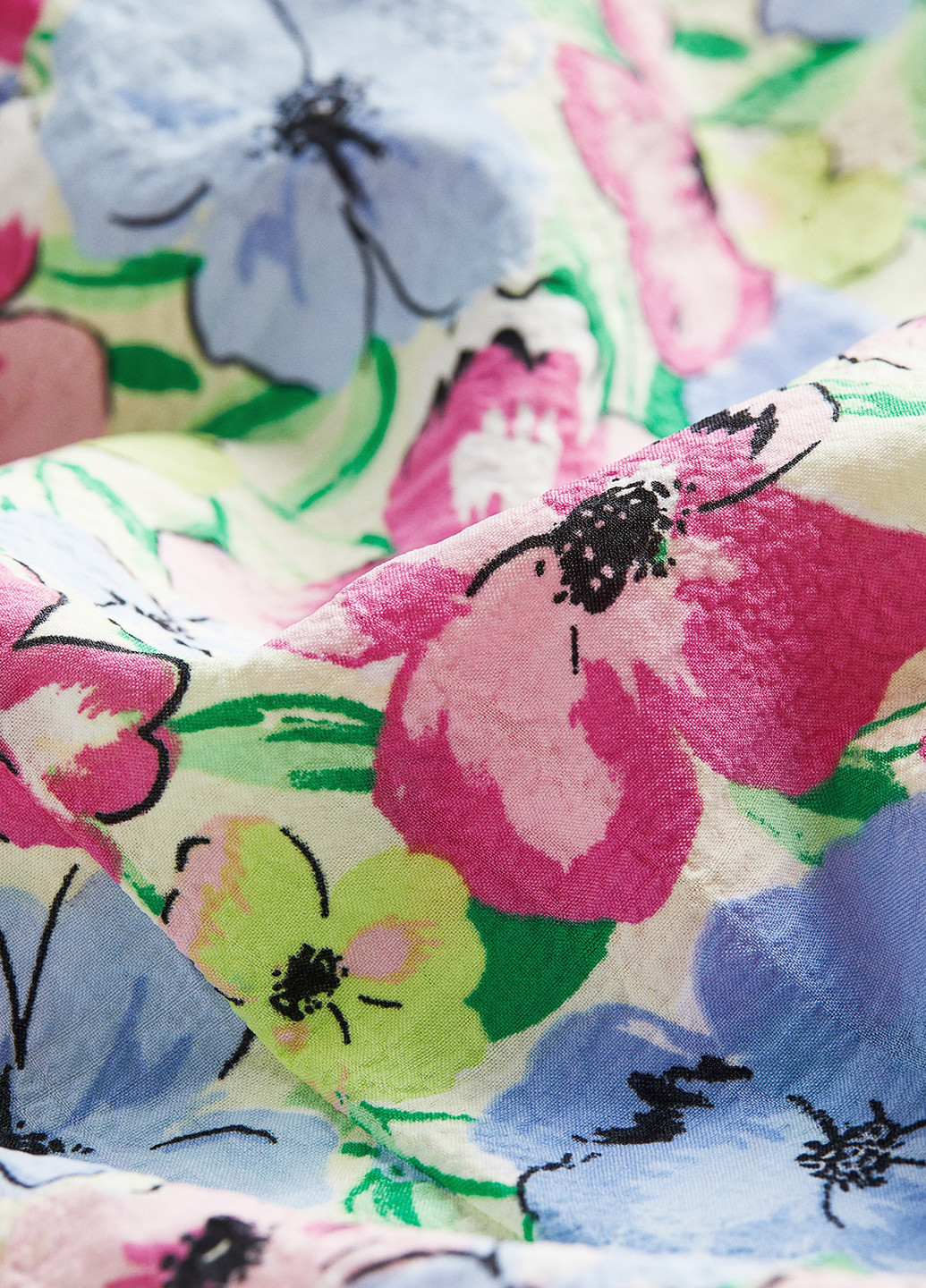 Айвори кэжуал платье а-силуэт H&M с цветочным принтом