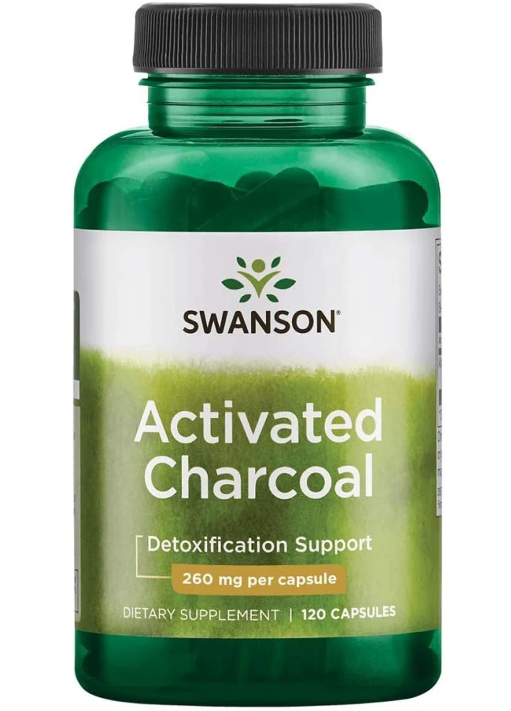 Активоване вугілля Activated Charcoal 260 mg 120 капсул Swanson (255407922)