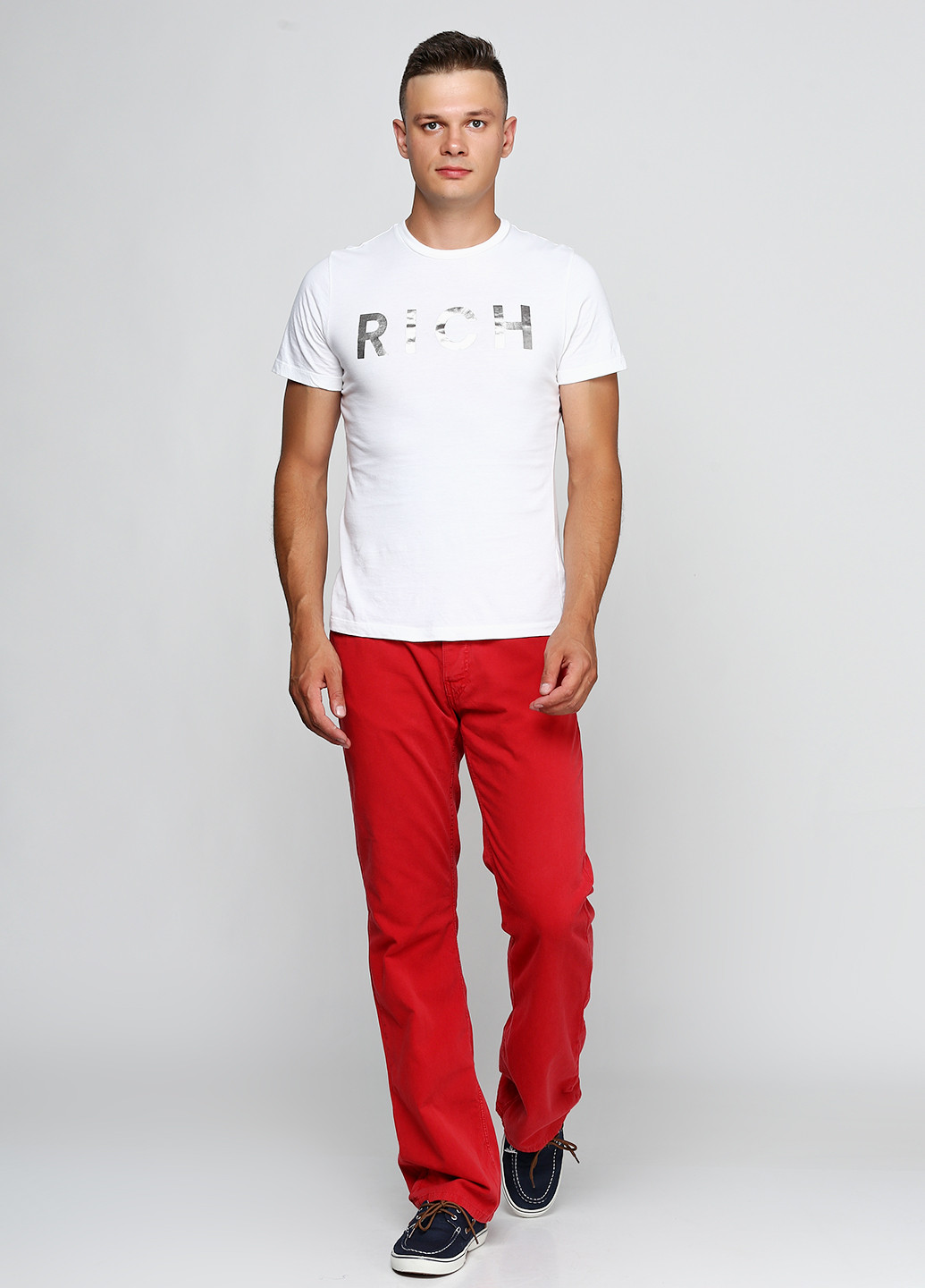 Красные кэжуал демисезонные со средней талией брюки Richmond