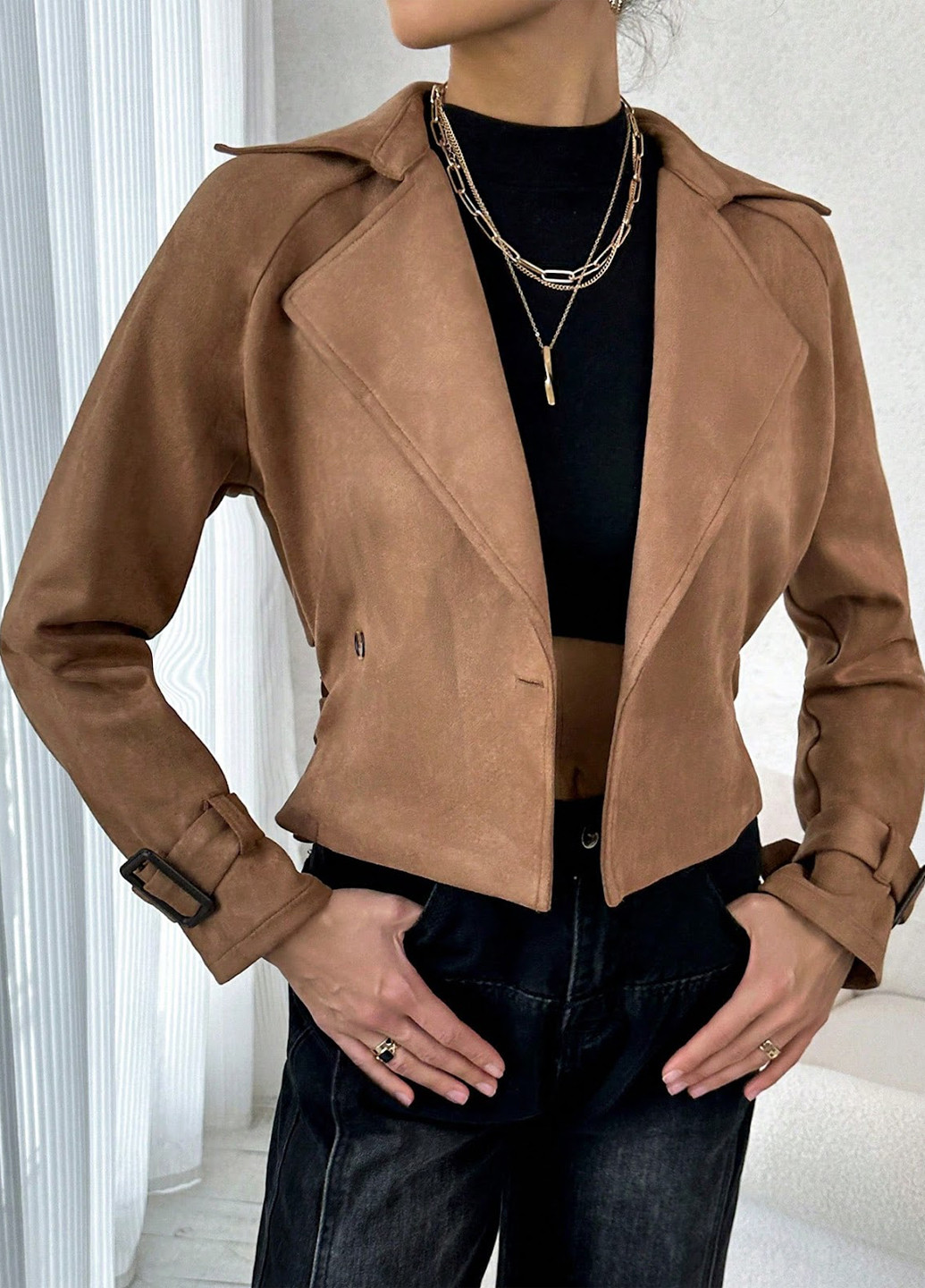 Оливкова (хакі) демісезонна куртка SHEIN