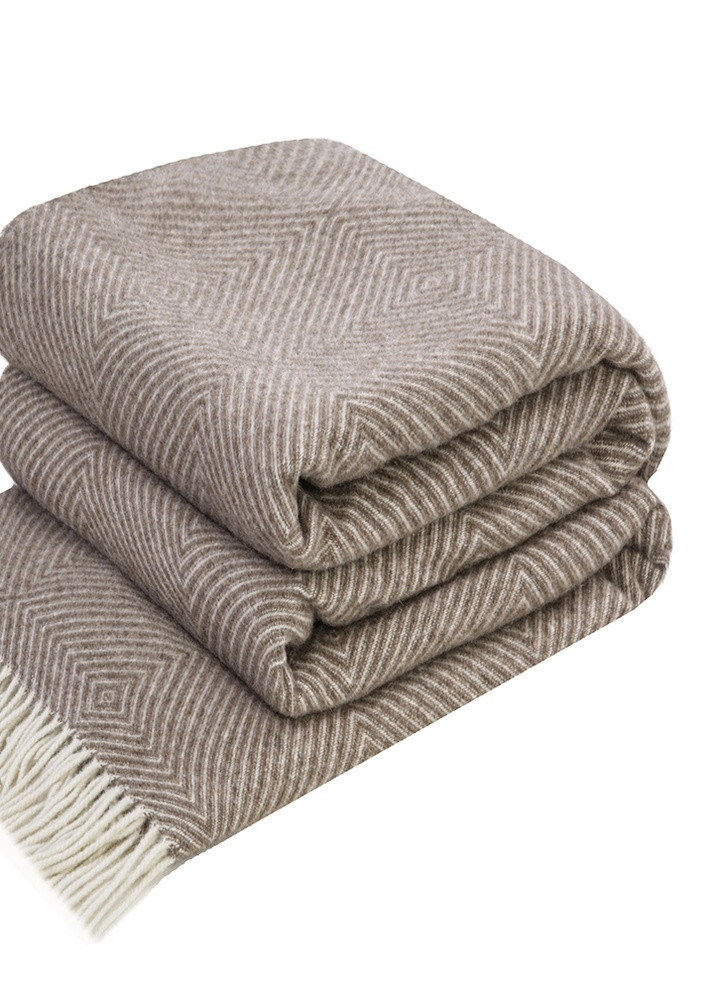 Плед Мериносовый РОМБ коричневый 140 x 200 см Love You (256007471)