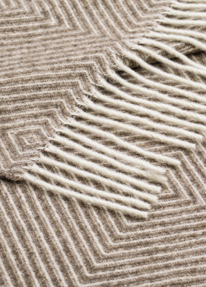 Плед Мериносовый РОМБ коричневый 140 x 200 см Love You (256007471)