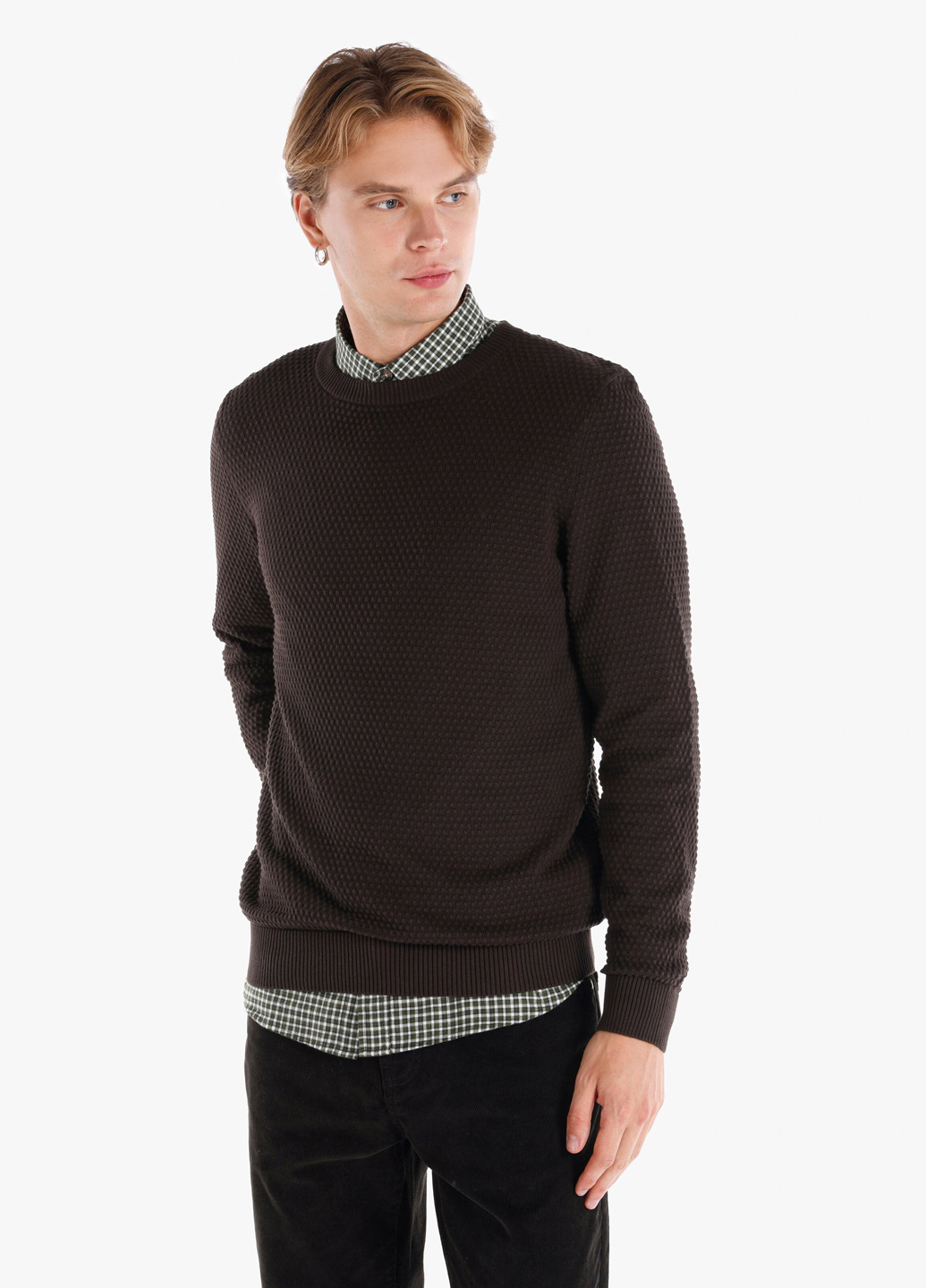 Темно-коричневый зимний свитер джемпер Colin's