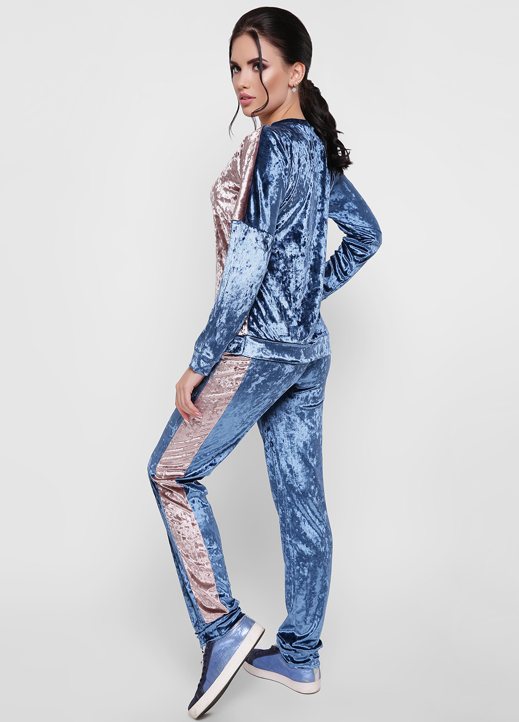 Костюм (світшот, брюки) Fashion Up брючний однотонний світло-синій кежуал