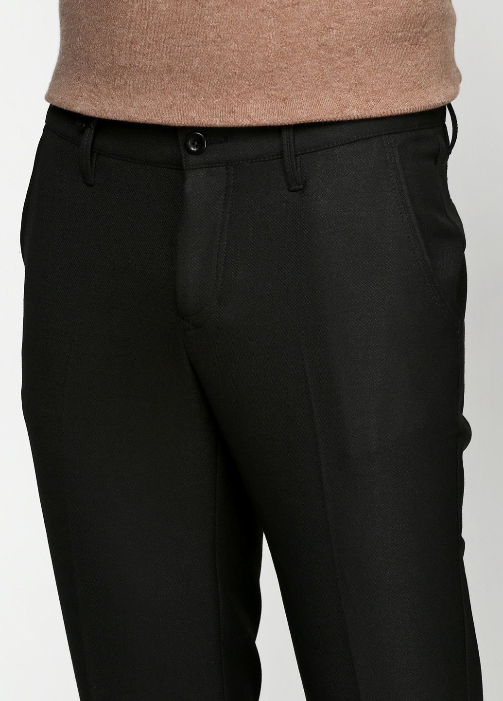 Черные кэжуал демисезонные прямые брюки Alberto