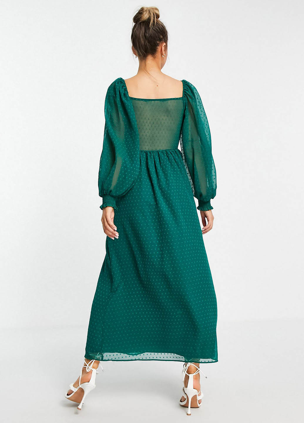 Зеленое кэжуал платье на запах Asos однотонное