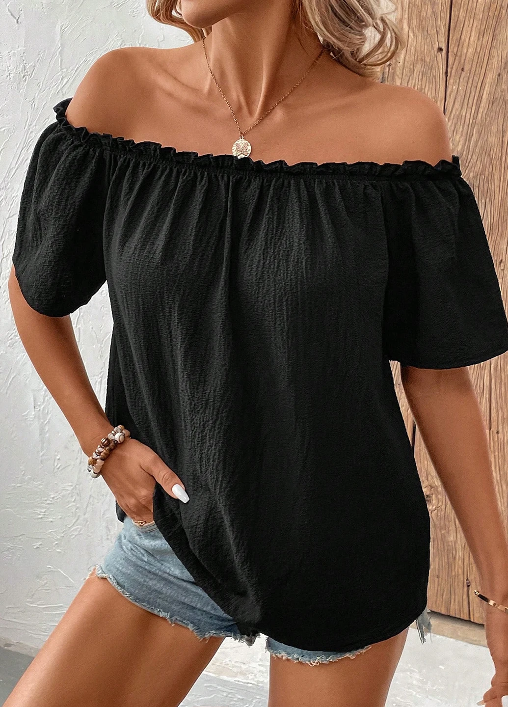 Чорна блуза SHEIN