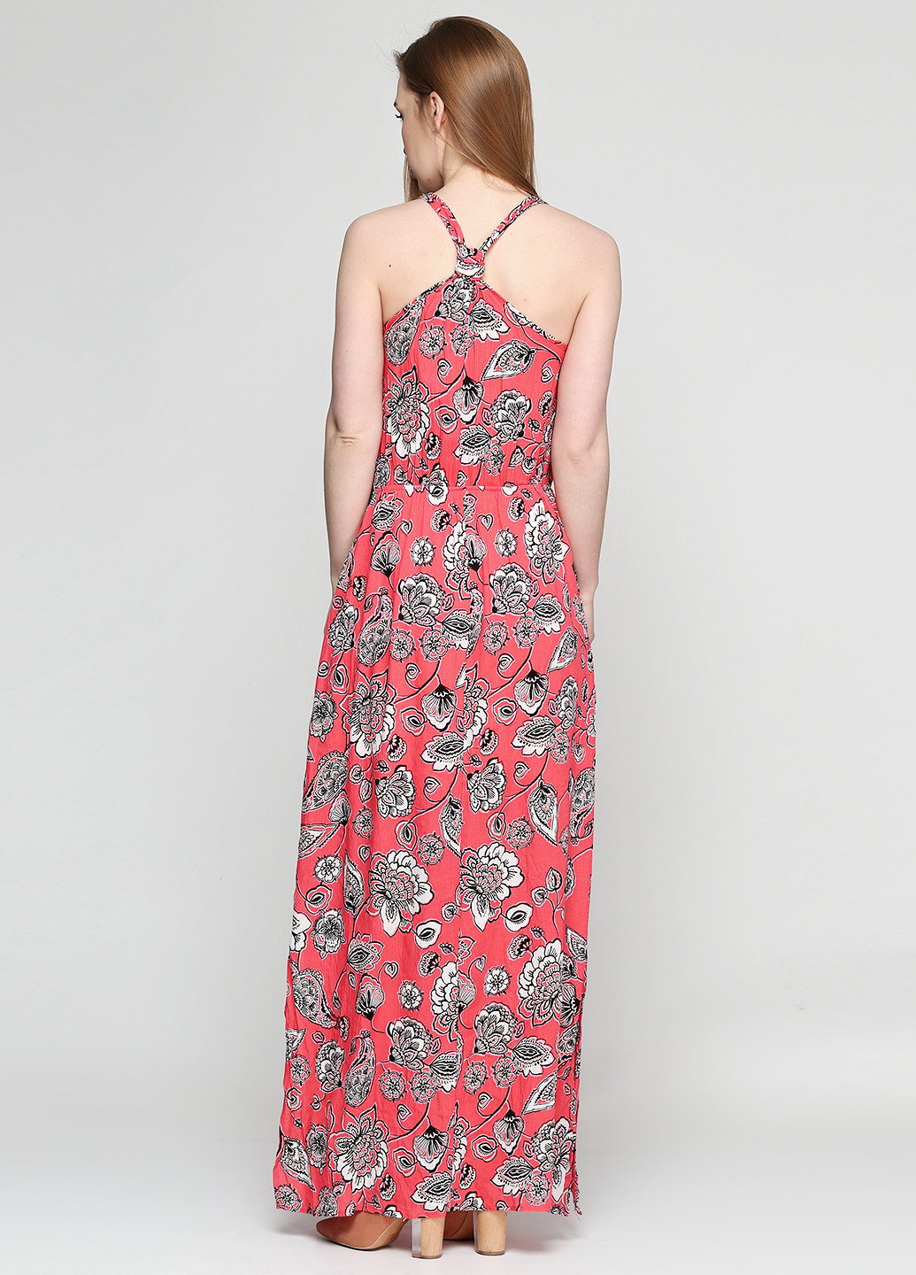 Коралловое кэжуал платье Dina be by Francesca's с цветочным принтом
