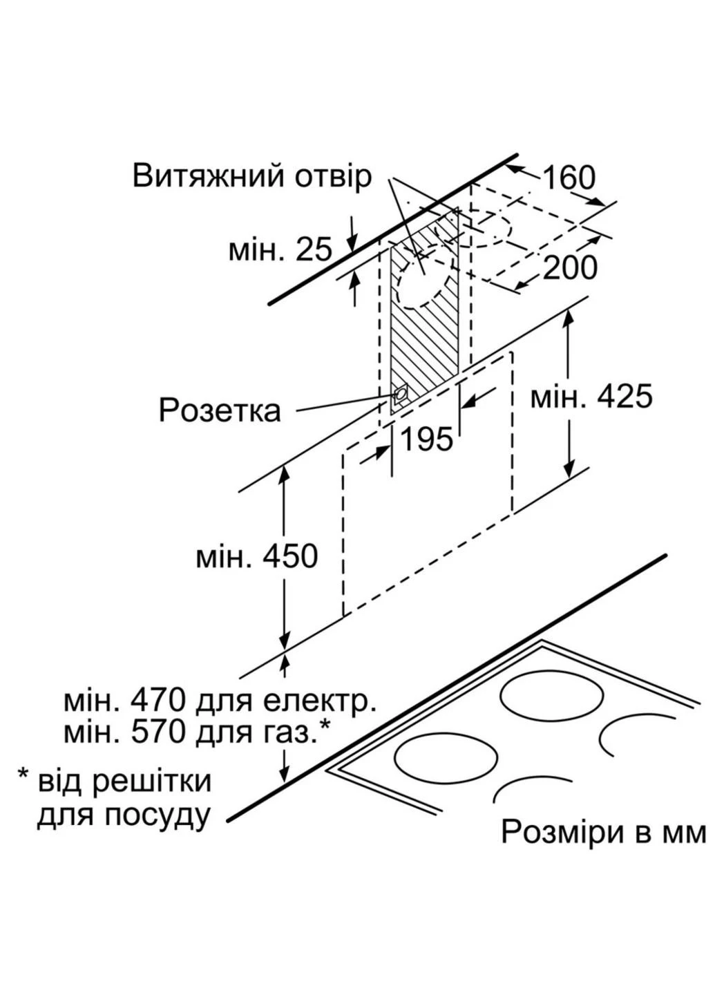 Вытяжка кухонная DWK66AJ60T Bosch (250720430)