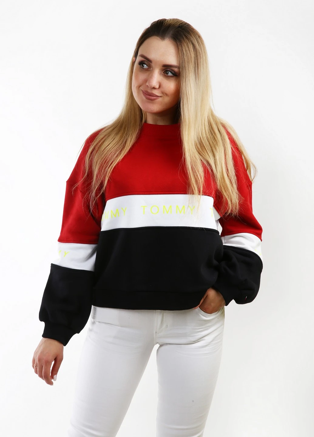 Комбінований світшот Tommy Hilfiger напис (254869455)