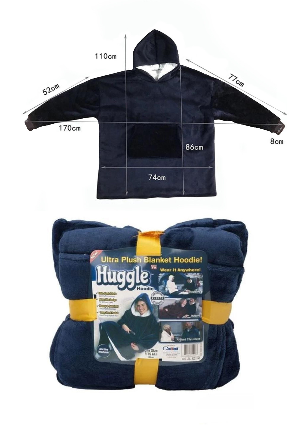 Плед-толстовка с капюшоном Pleid Hoodie Blue UFT (246625935)