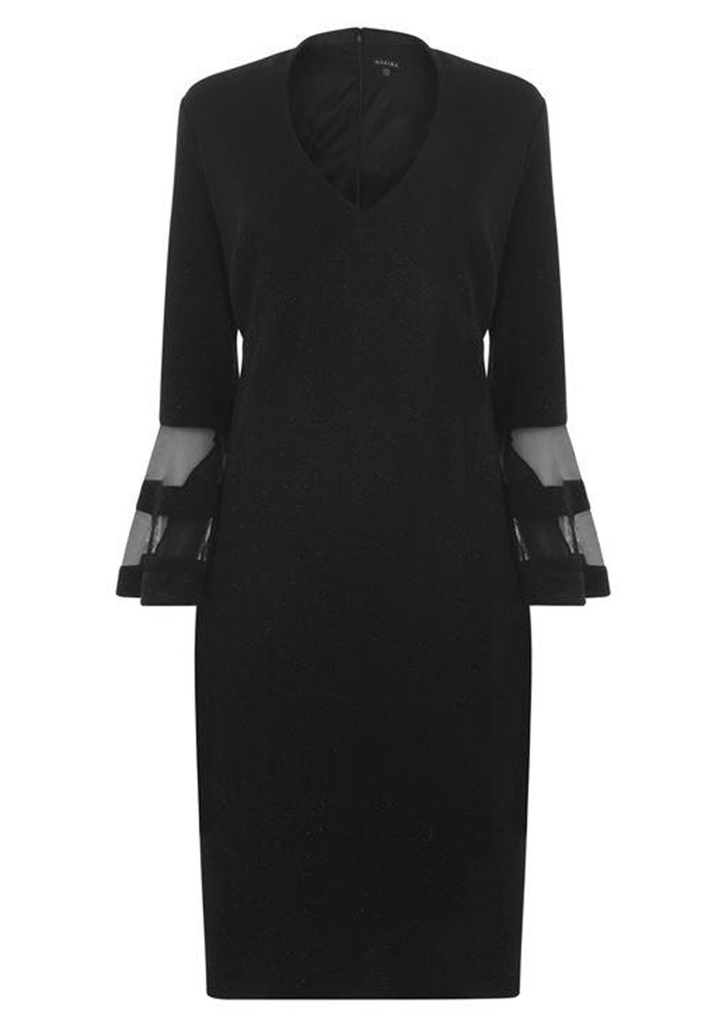 Черное кэжуал платье футляр Marina однотонное