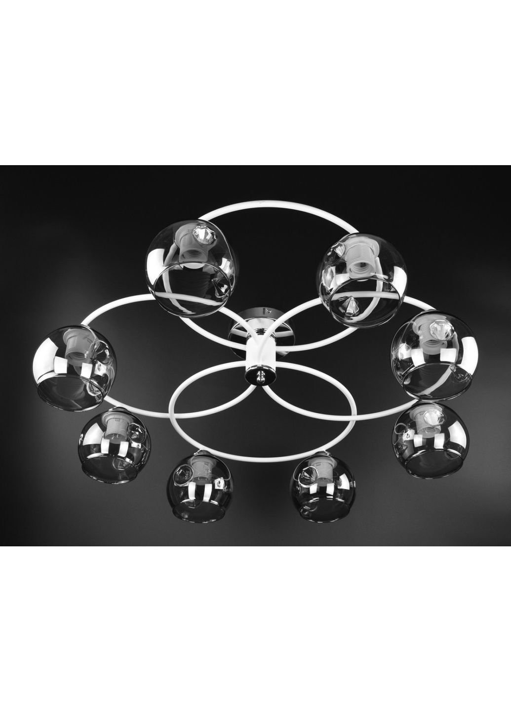 Люстра стельова на 8 лампочок 7060/8-wh-gr Білий 20х70х70 см. Sunnysky (253527766)