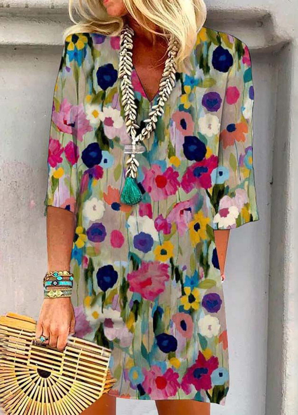 Комбінована кежуал сукня оверсайз SHEIN колор блок