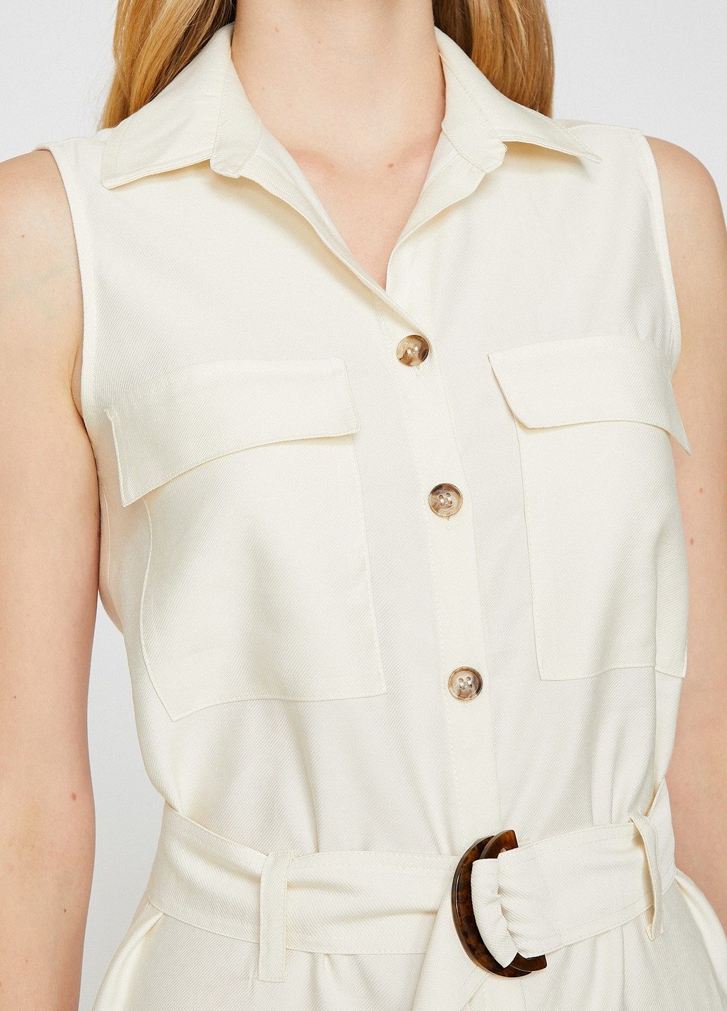 Светло-бежевое кэжуал платье рубашка KOTON