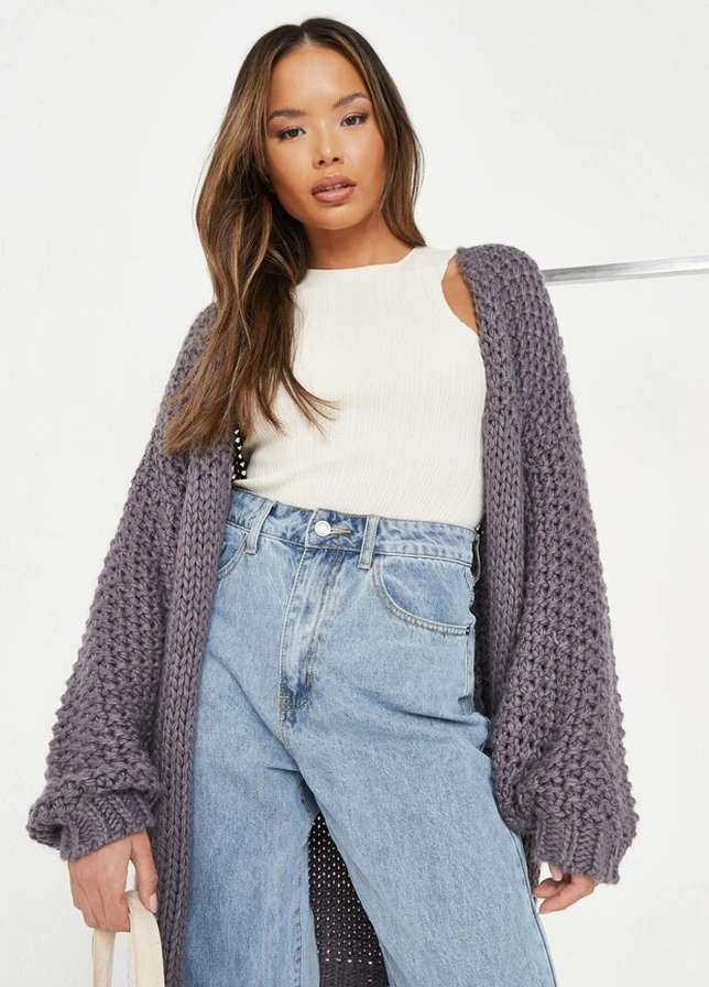 Серый демисезонный кардиган Missguided
