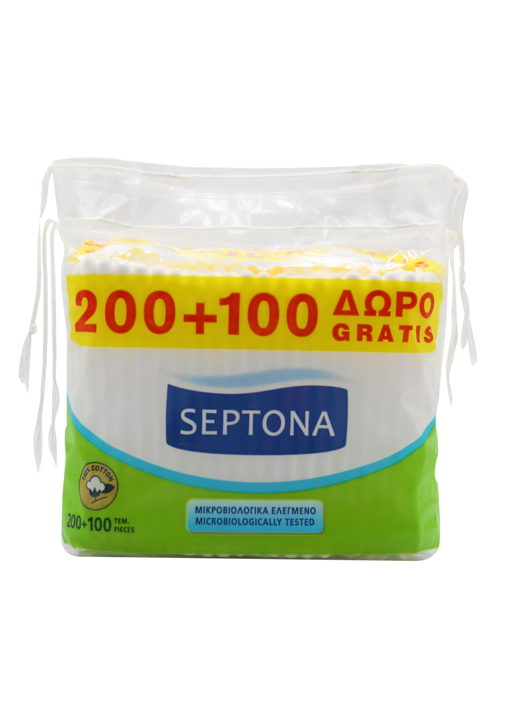 Ватні палички (запаска) 200+100 шт Septona (255295038)