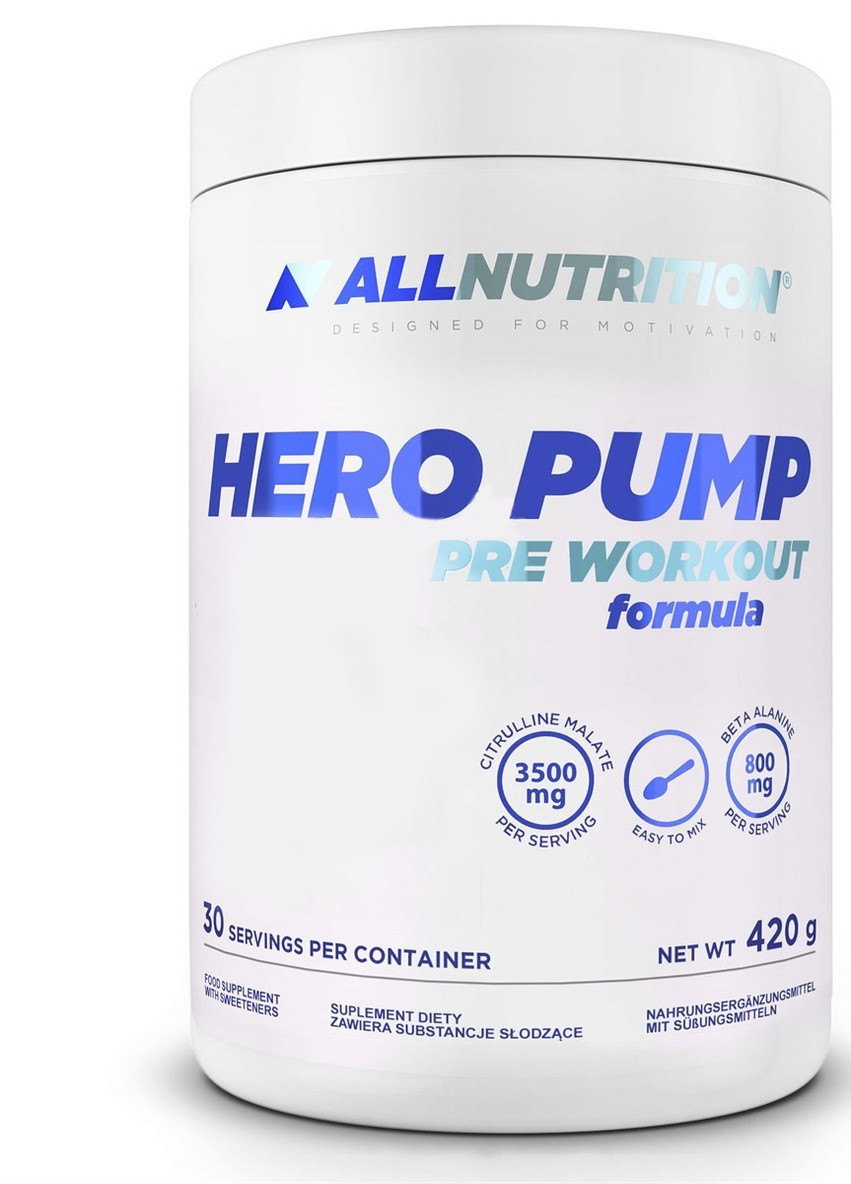 Предтренировочный комплекс Hero Pump Pre Workout - 420g Lemon ] Allnutrition (232327039)