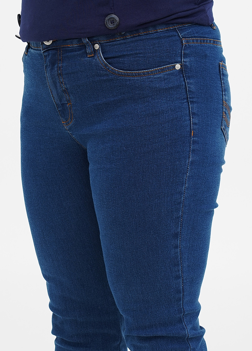 Синие демисезонные зауженные джинсы Collection L