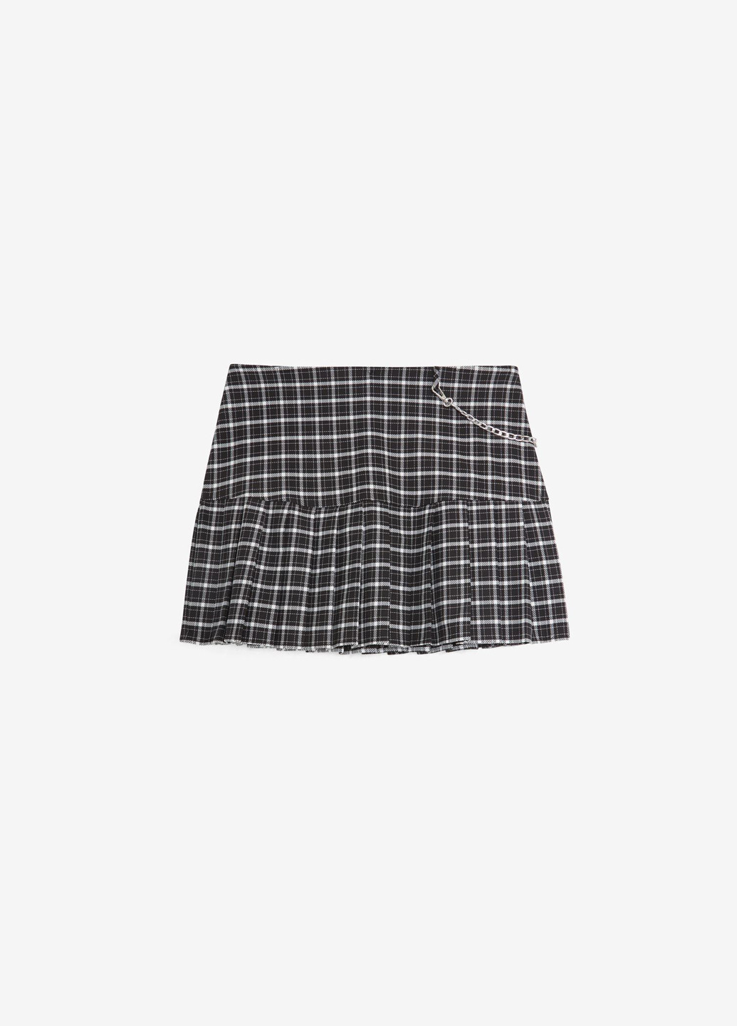 Черно-белая кэжуал в клетку юбка Jennyfer плиссе