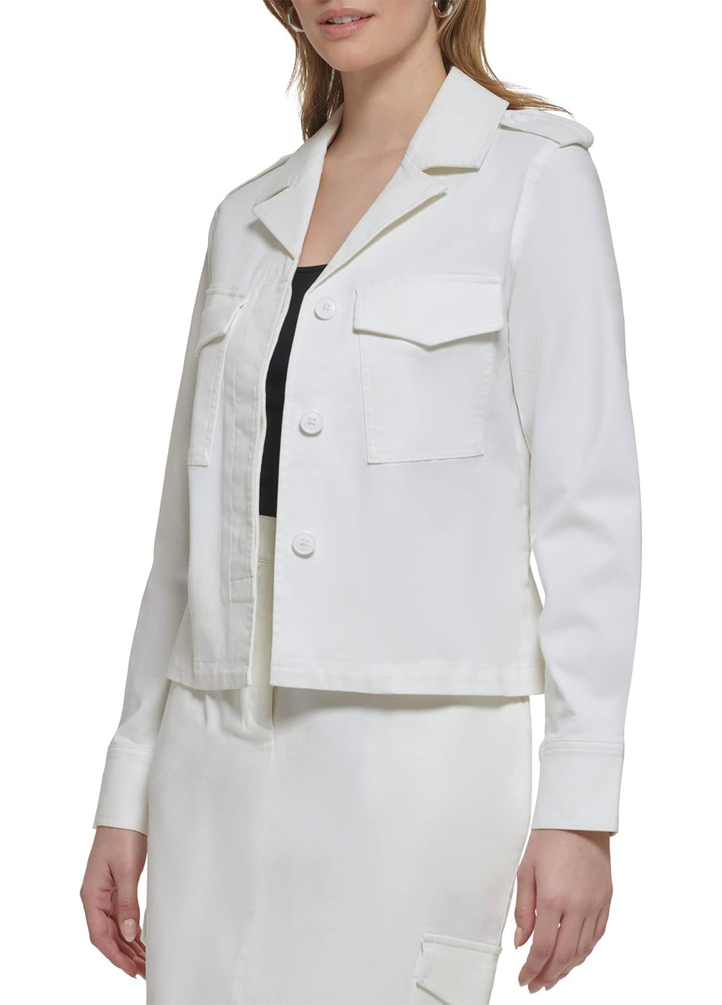 Белый женский жакет Calvin Klein однотонный - демисезонный