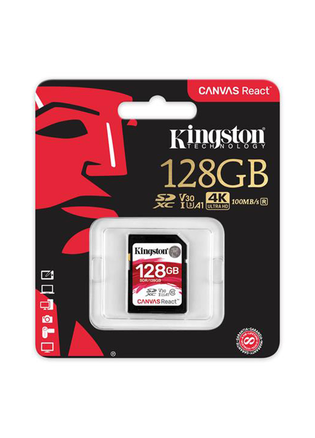 Карта памяти SDXC 128GB C10 UHS-I U3 (R100/W80MB/s) (SDR/128GB) Kingston карта памяти kingston sdxc 128gb c10 uhs-i u3 (r100/w80mb/s) (sdr/128gb) (130843119)