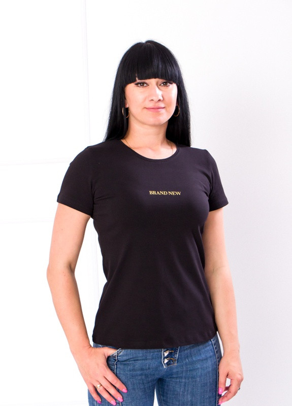 Черная летняя футболка женская Носи своє 8195