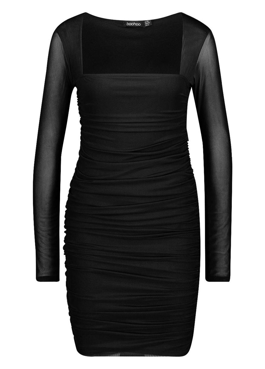 Черное коктейльное платье футляр Boohoo однотонное