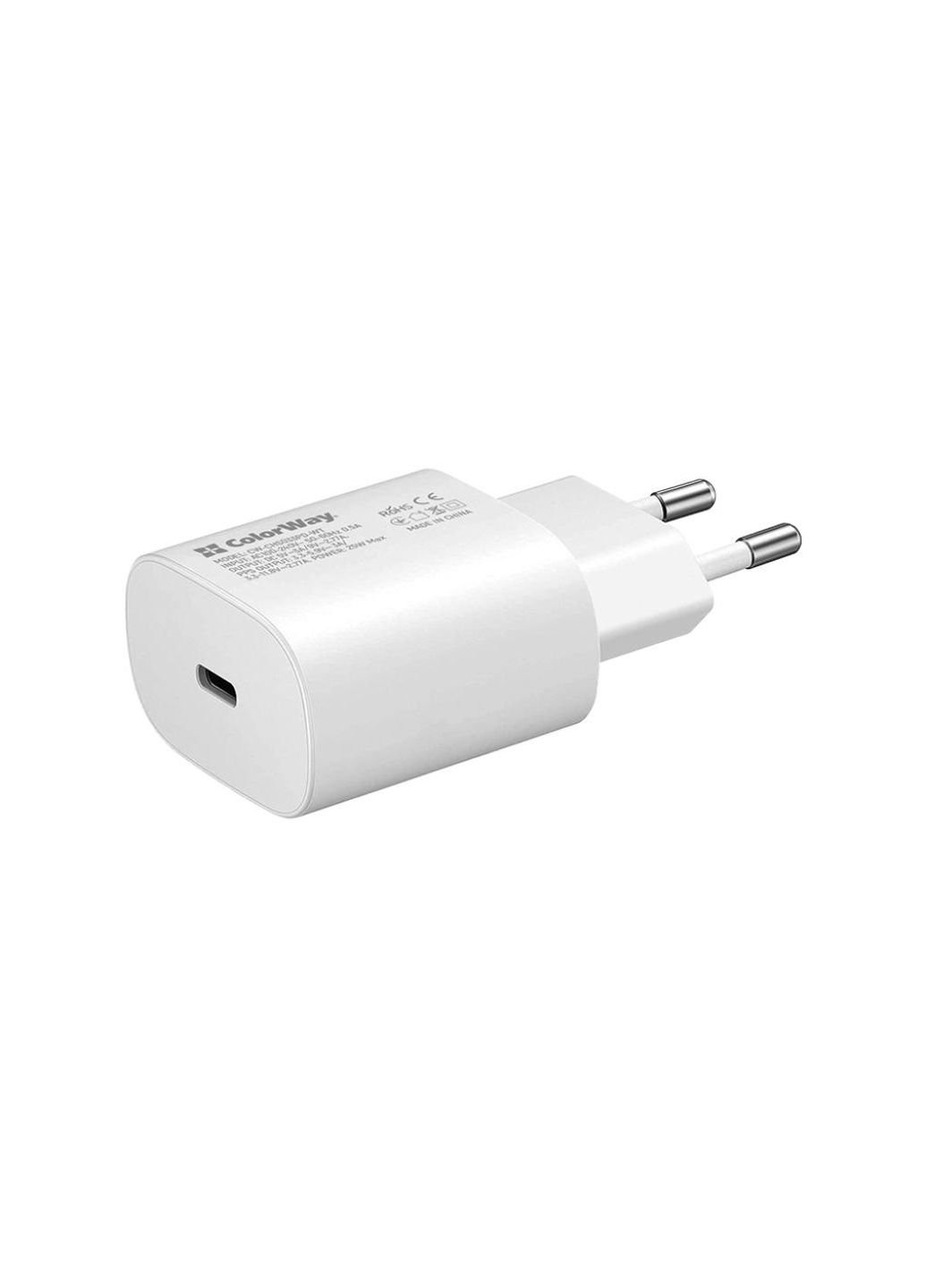 Зарядний пристрій (CW-CHS033PD-WT) Colorway Power Delivery Port PPS USB Type-C (25W) white (253507342)