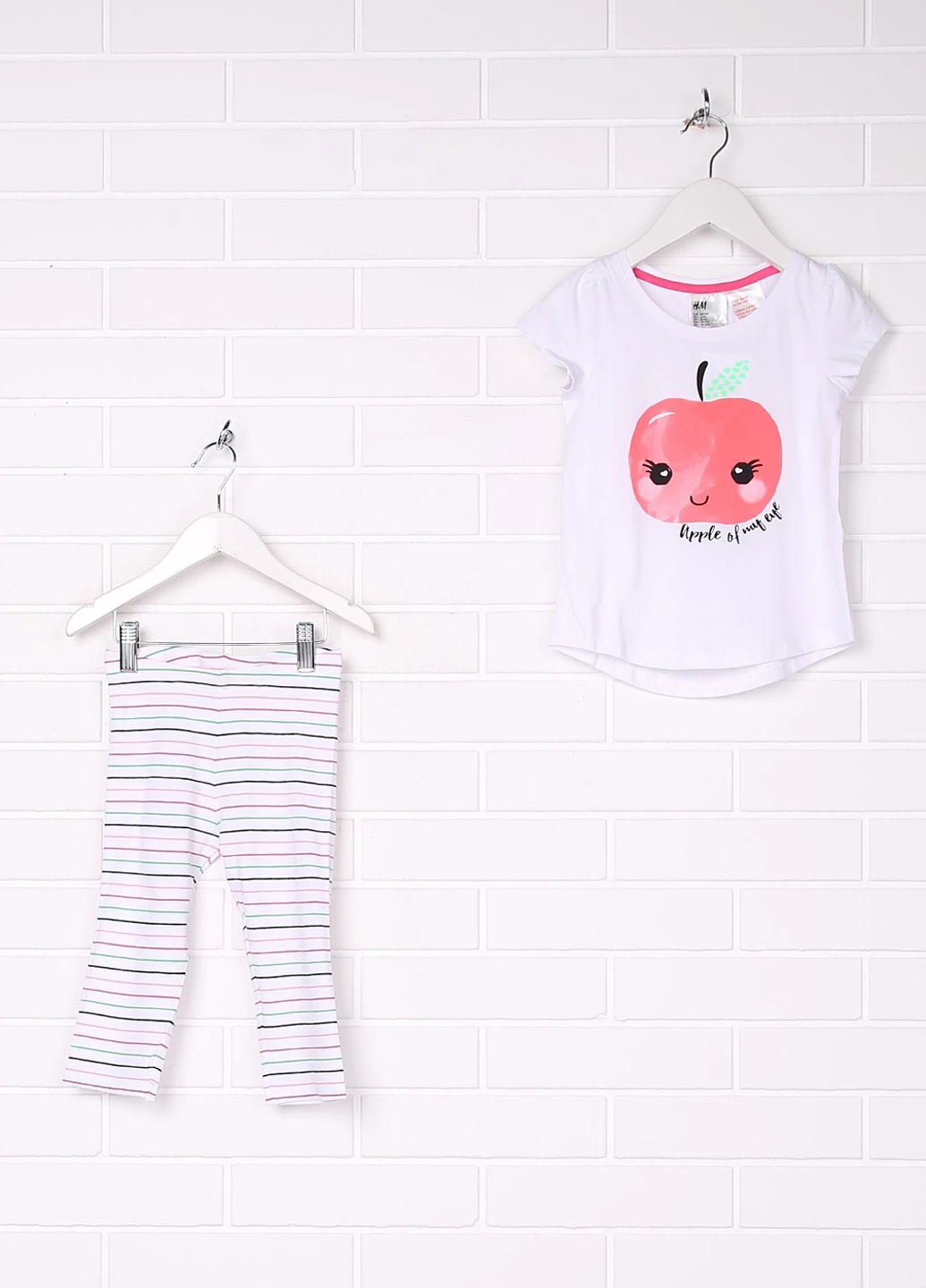 Біла всесезон піжама (футболка, легінси) H&M