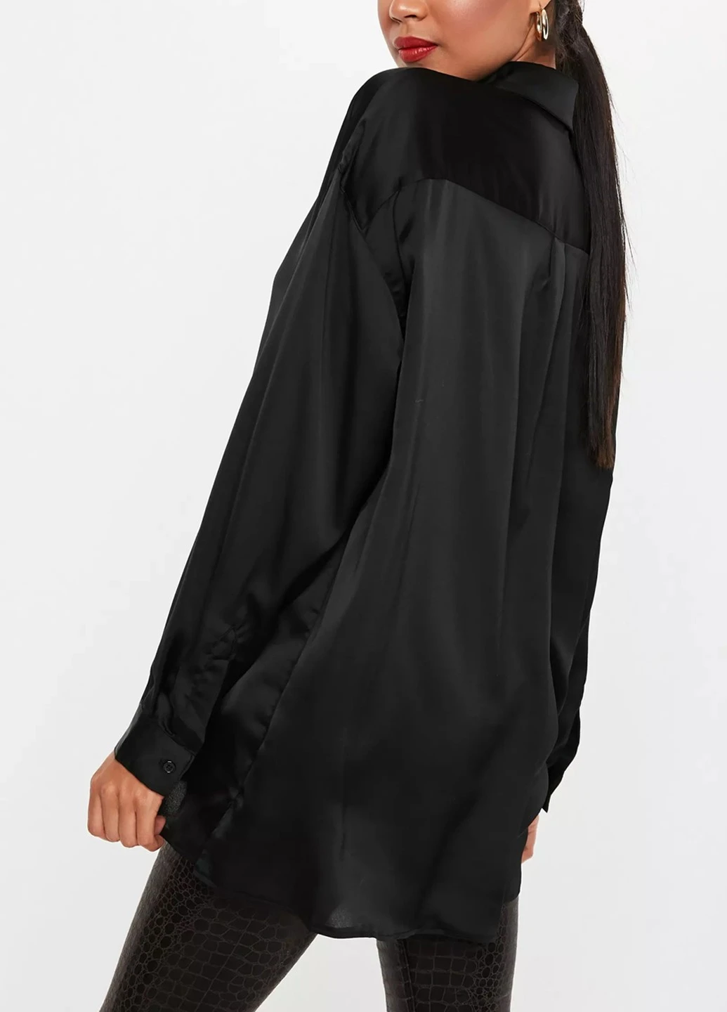 Черная кэжуал рубашка однотонная Missguided