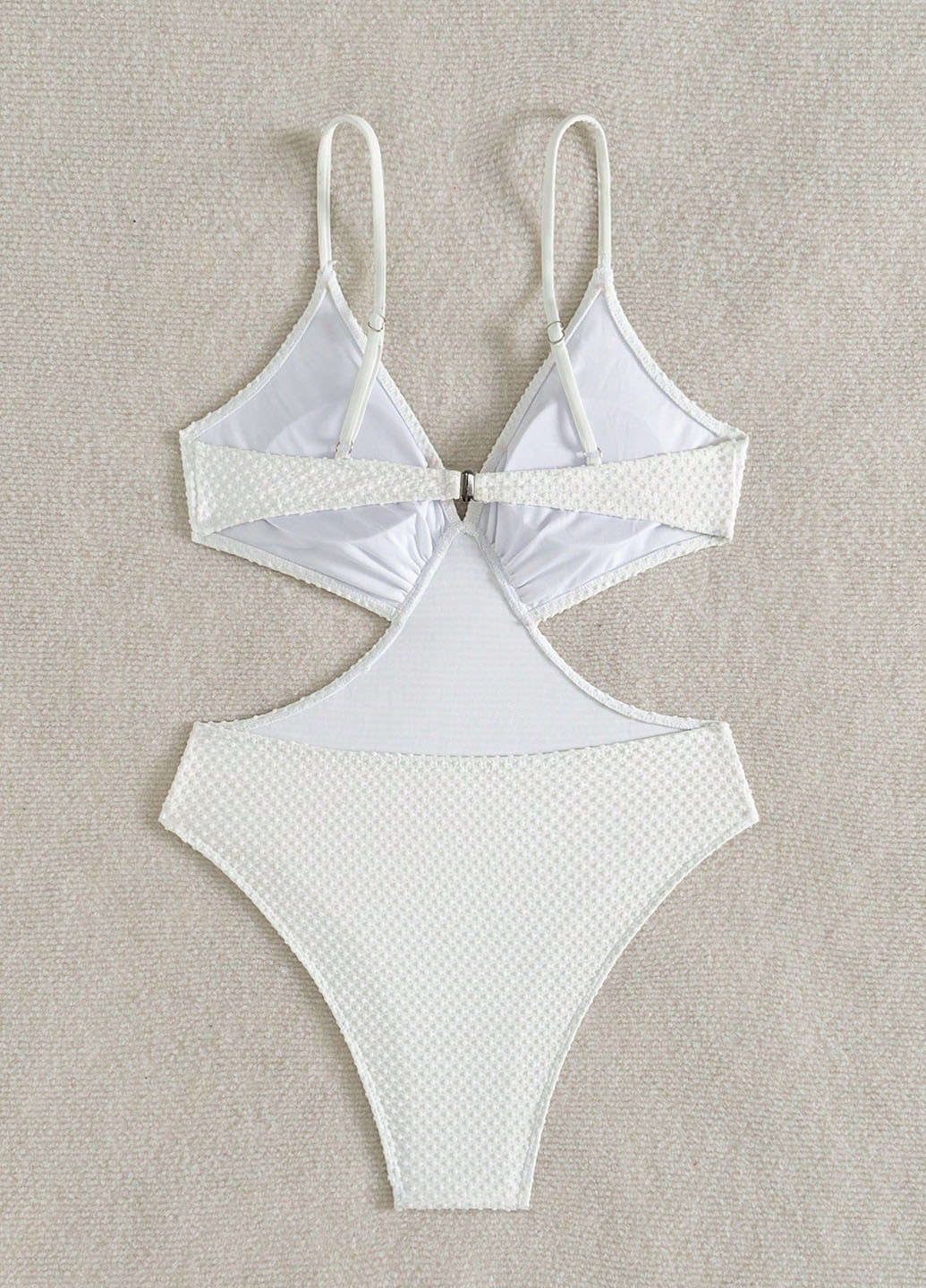 Білий літній купальник монокіні SHEIN