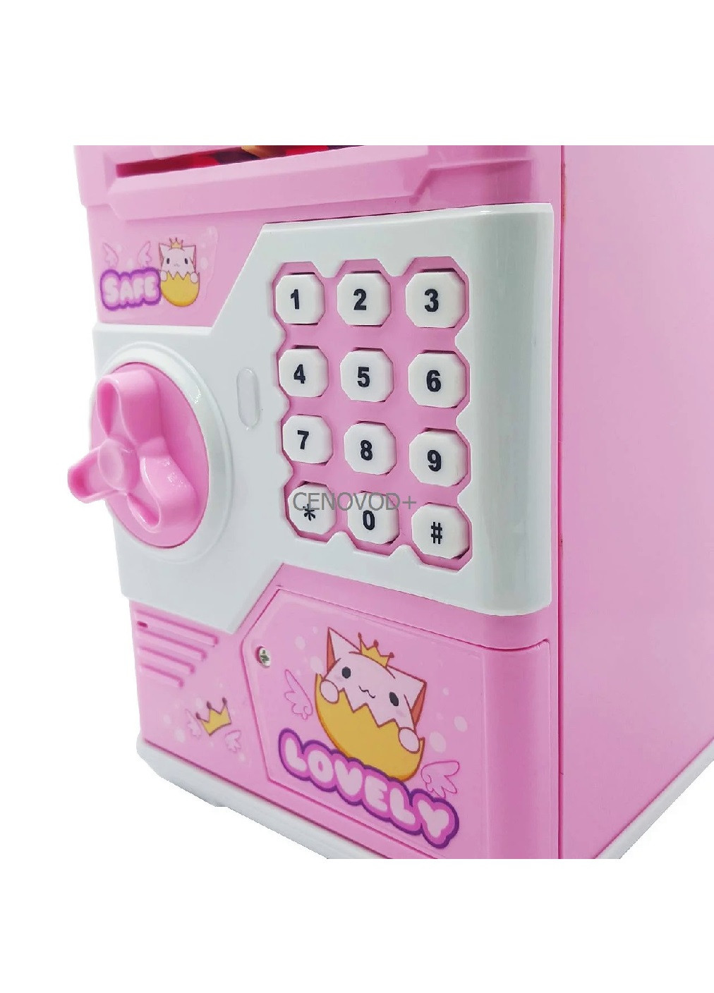 Іграшковий дитячий сейф скарбничка з електронним кодовим замком для паперових грошей та монет (76432114) Рожевий Unbranded (254026335)
