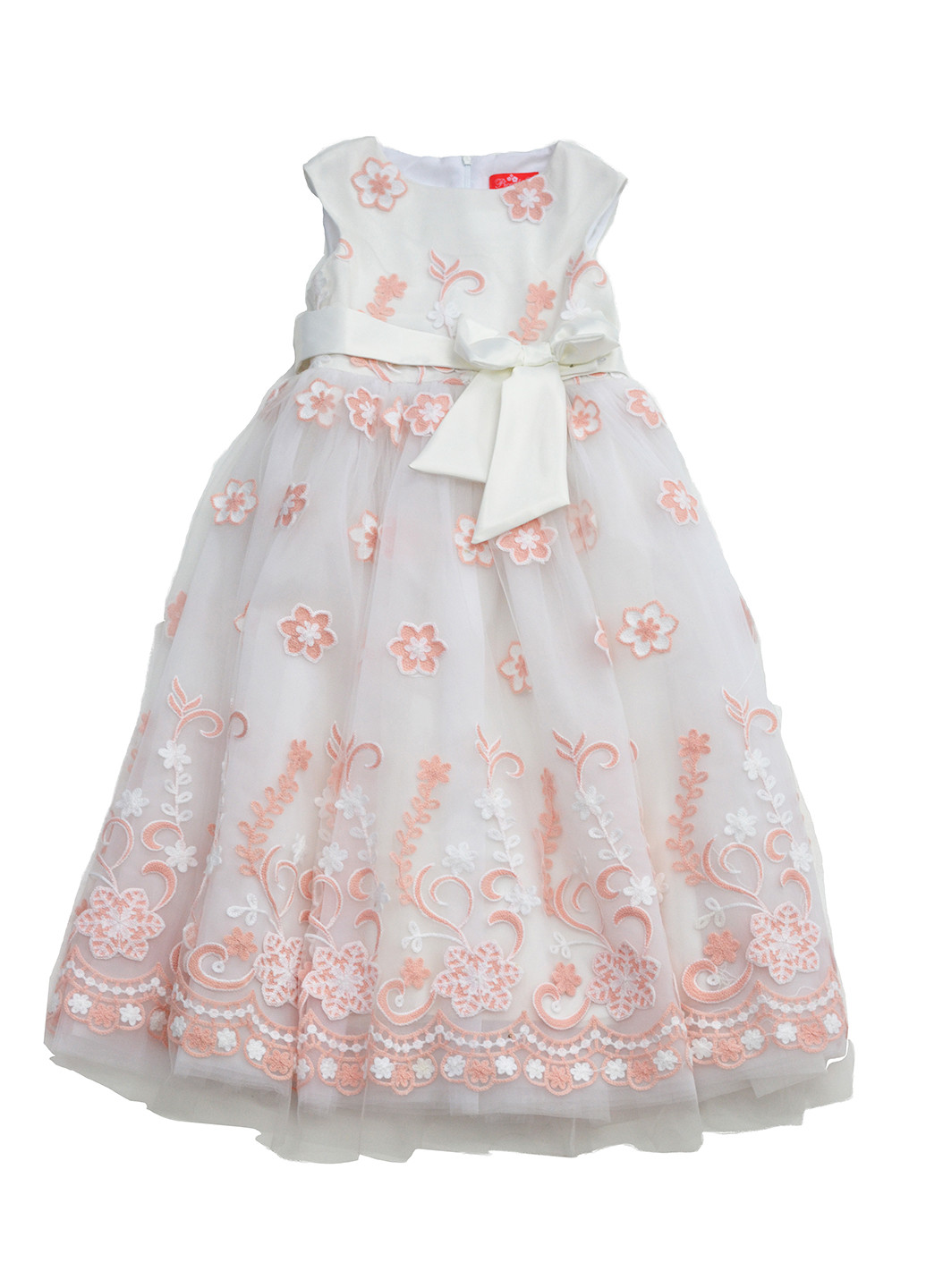 Персиковое праздничный платье Piccolo L с орнаментом
