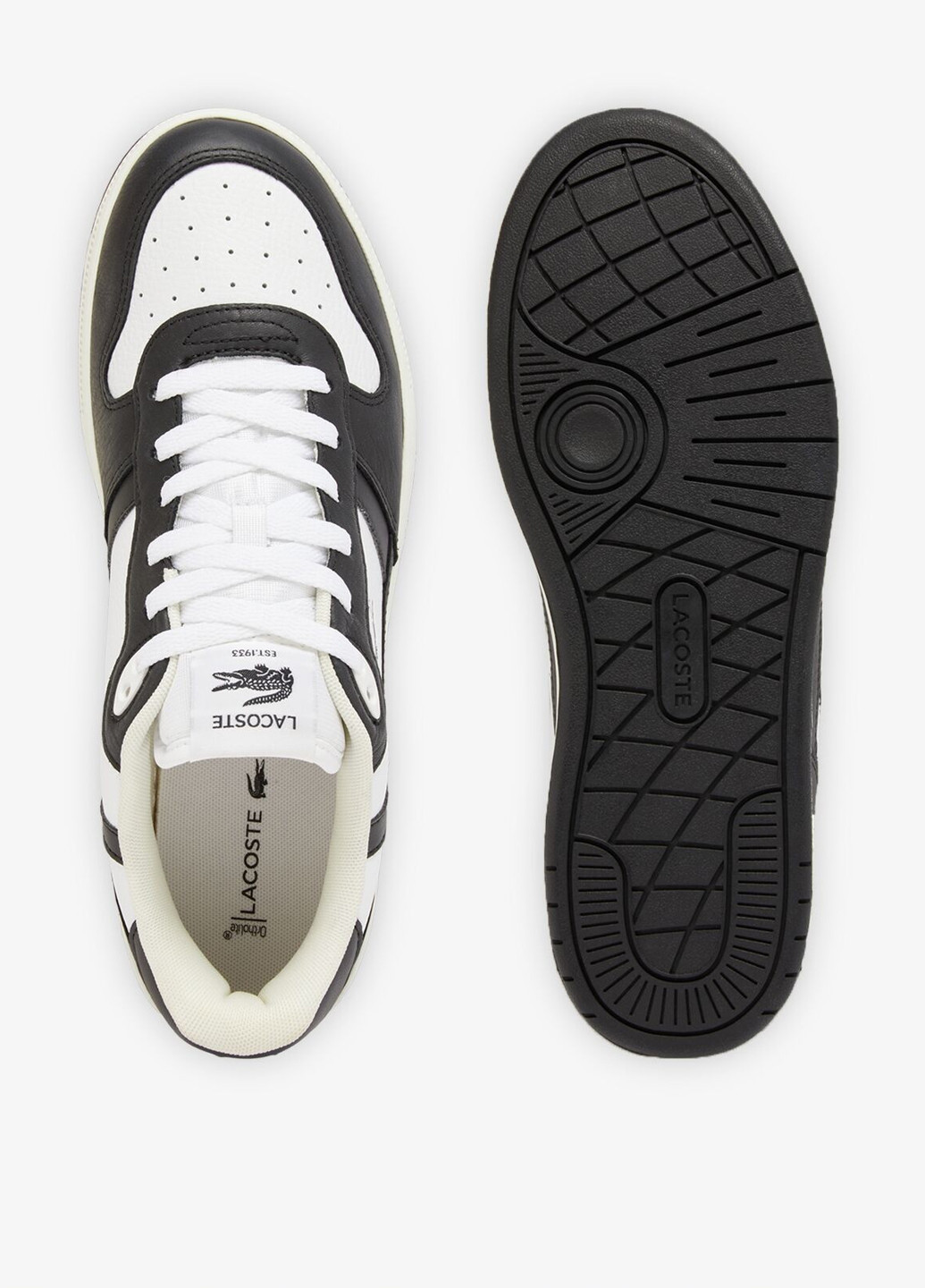 Чорно-білі Осінні кросівки Lacoste T-CLIP SET