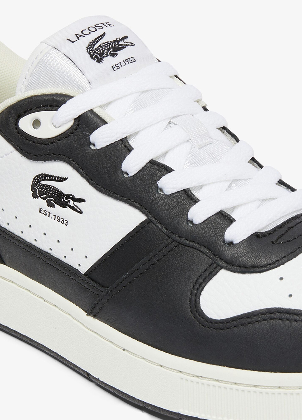Чорно-білі Осінні кросівки Lacoste T-CLIP SET