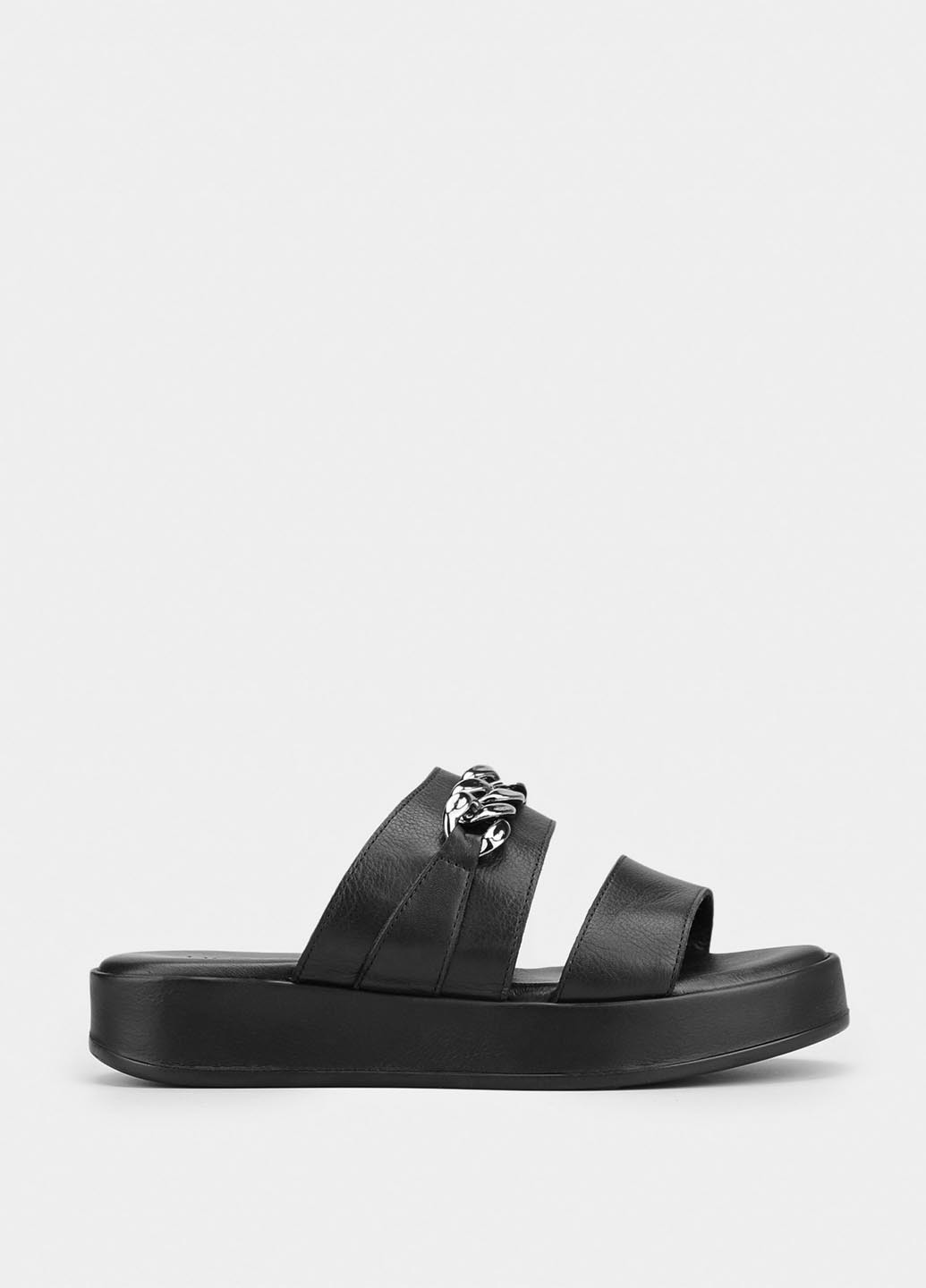 Черные шлепанцы Braska с цепочками