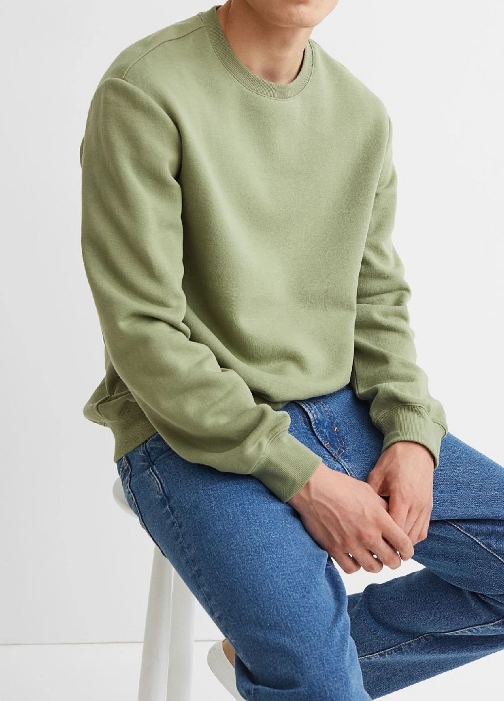 Свитшот H&M - крой зеленый кэжуал - (252627247)