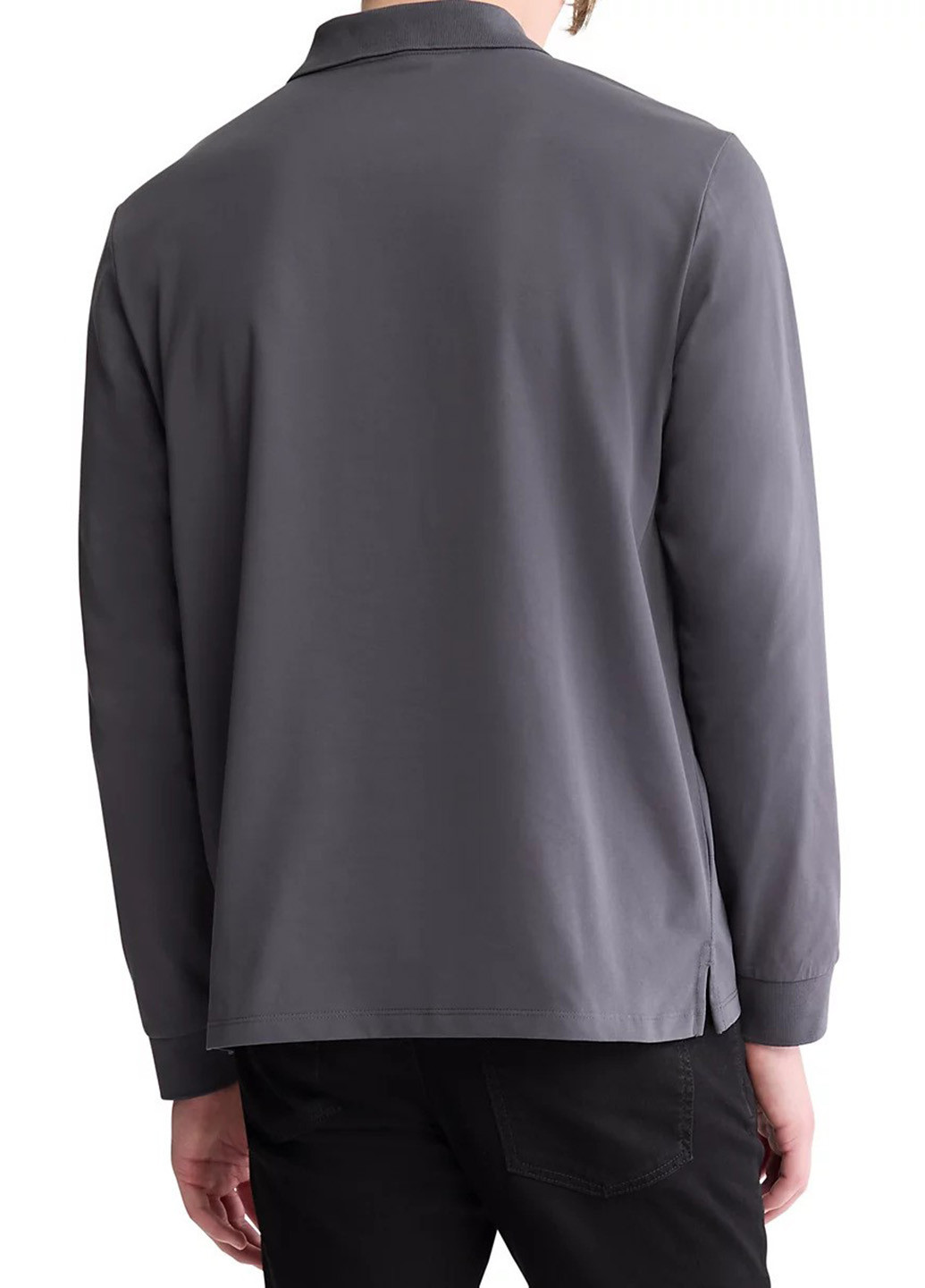 Серая футболка-поло для мужчин Calvin Klein однотонная